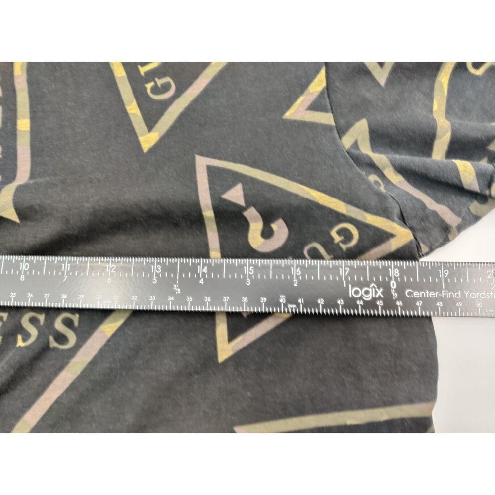 Guess Los Angeles Mens Camo Triangle All Over Logo Print T-Shirt Black Size M - Picture 7 of 8